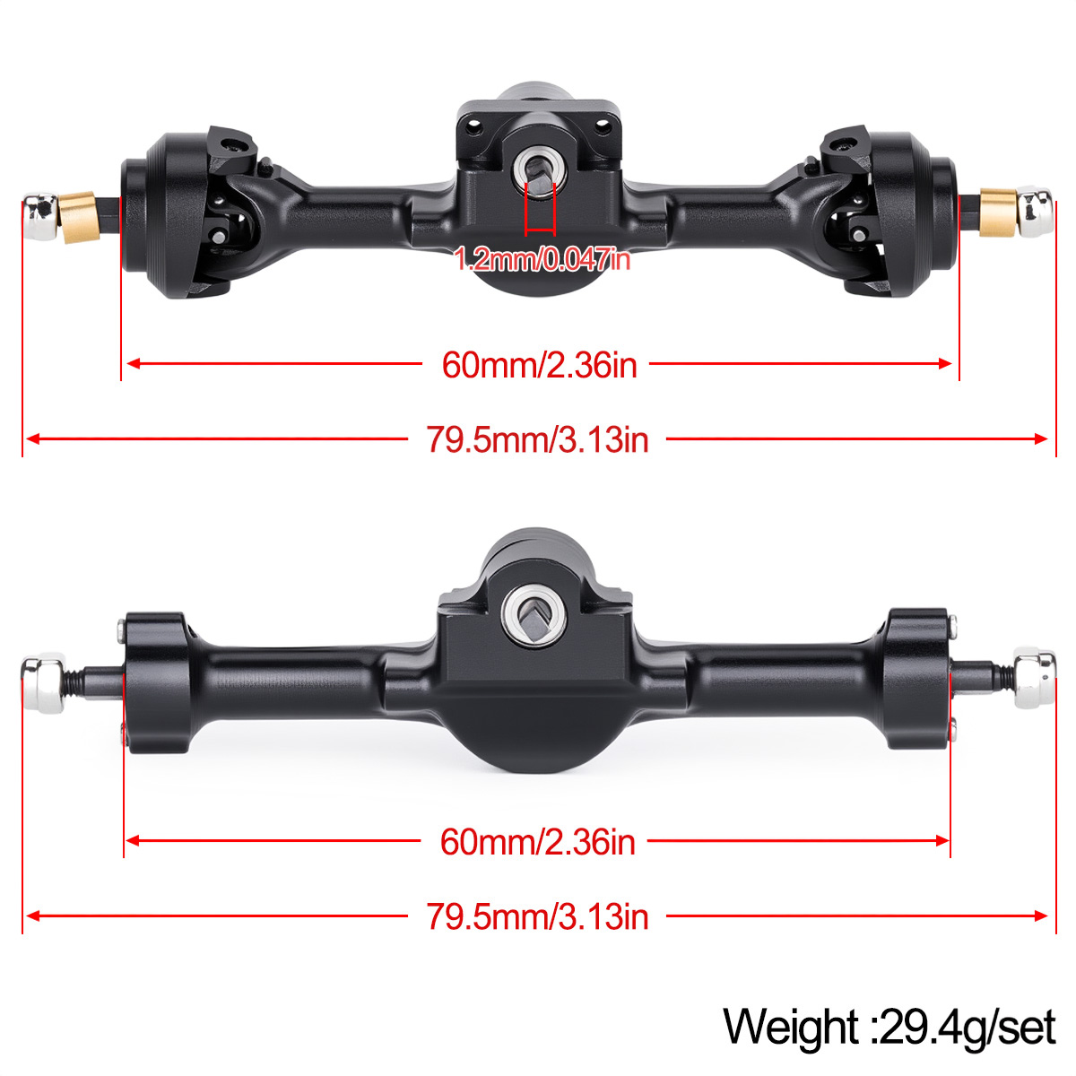 Kompletna przednia i tylna oś  – Rc Crawler Axle Parts recenzja i cena